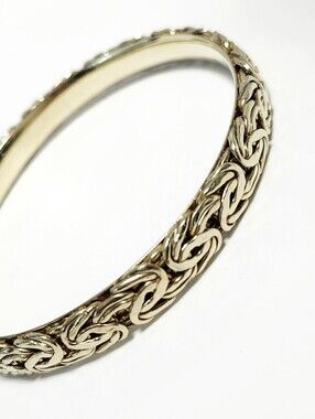 Byzantine Gold over Sterling Silver Bangle Bracelet